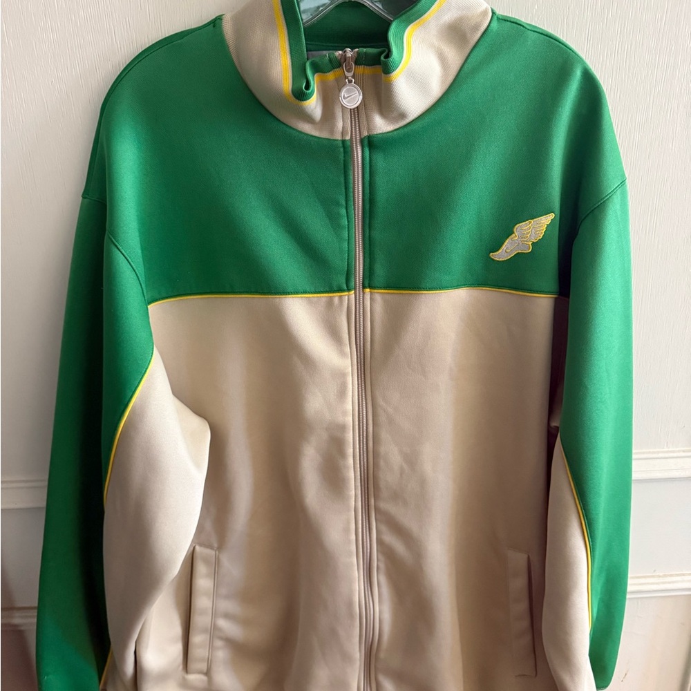 Nike Green and Cream Zip-Up Jacket